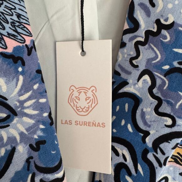 Las Sureñas Blazer Flying Tiger Floral Linen Cotton Small NWT Artwear Artistic - Picture 8 of 10